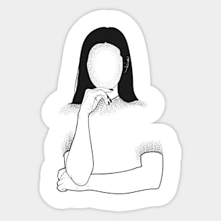 Black & white Elegant Art 3 Sticker